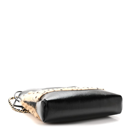 Chanel Shiny Lambskin Pony Hair Cheetah Printed Mini 31 Shopping Bag Light Beige Black 4 of 11