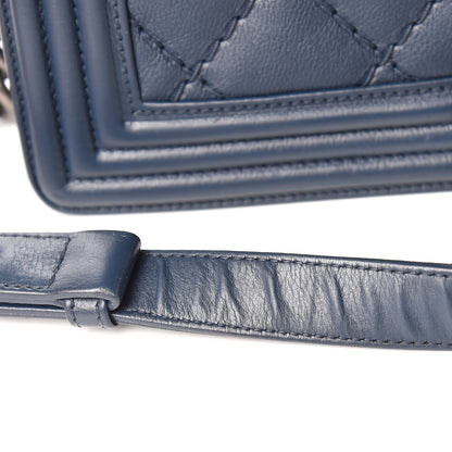 Chanel Calfskin Double Stitch New Medium Boy Flap Marine 12 of 14