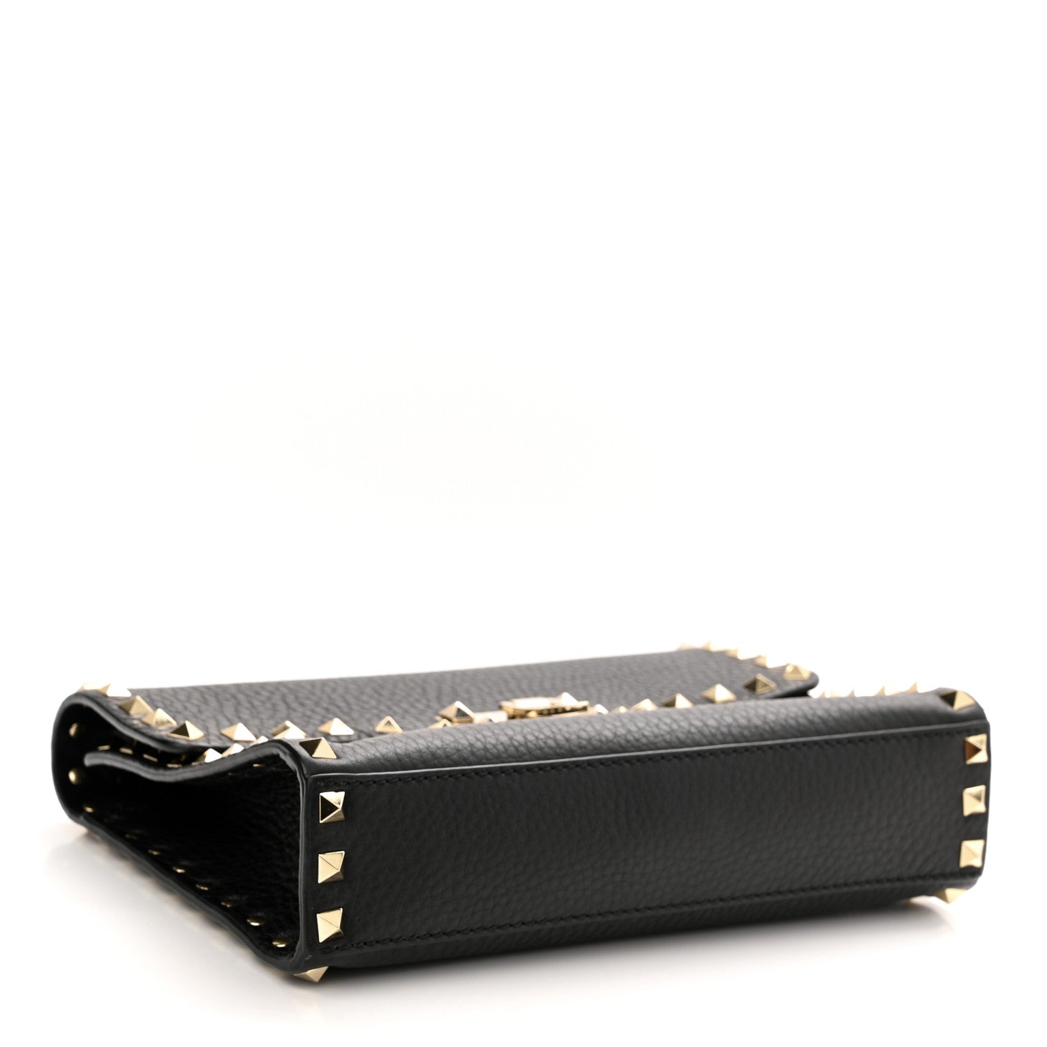 Valentino Garavani Pebbled Calfskin Medium Rockstud Flip Lock Crossbody Bag Black 4 of 9