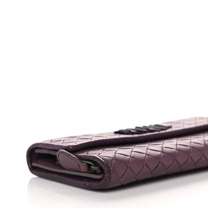 Bottega Veneta Nappa Ayers Intrecciato Continental Flap Wallet Aubergine 10 of 11
