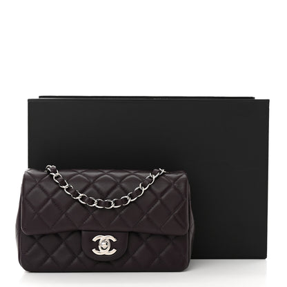 Chanel Lambskin Quilted Mini Rectangular Flap Dark Purple 8 of 11