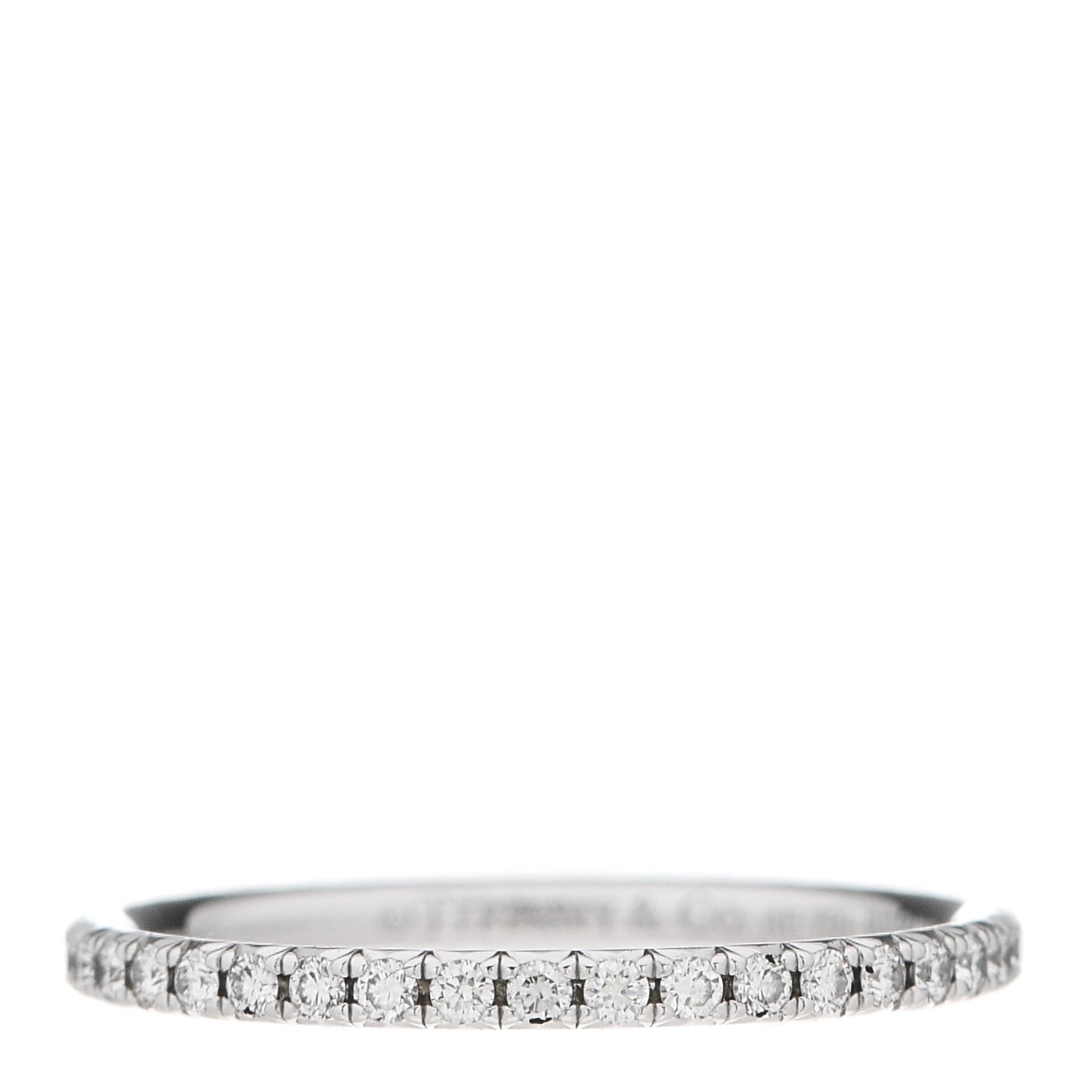 18K White Gold Diamond Metro Band Ring 48 4.5