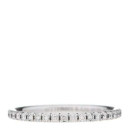 Tiffany 18K White Gold Diamond Metro Band Ring 48 4.5 1 of 6