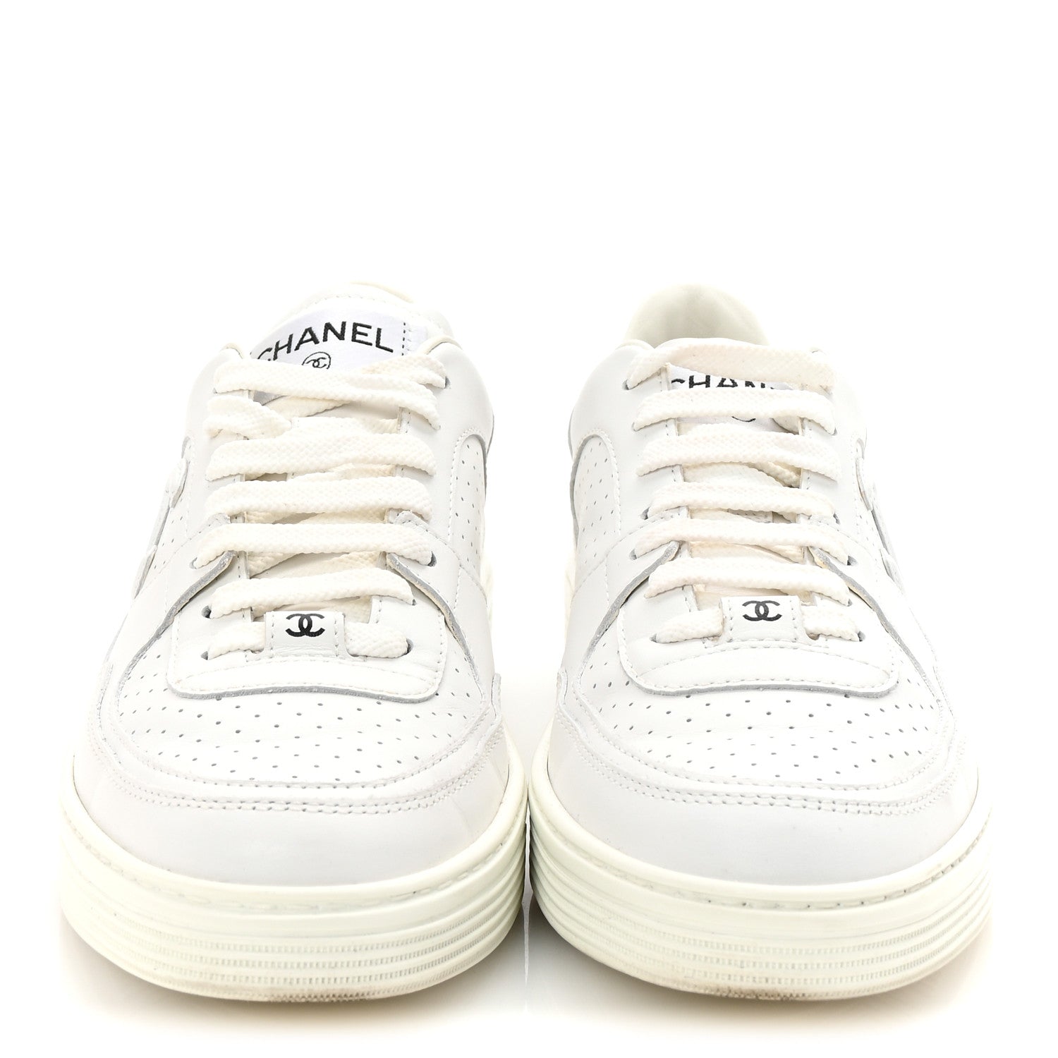 Chanel Calfskin CC Womens Sneakers 39 White 3 of 10