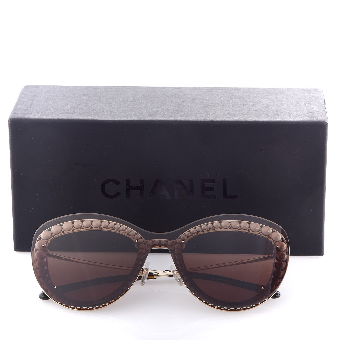 Acetate Metal Pearl Butterfly Sunglasses 4236-H Brown
