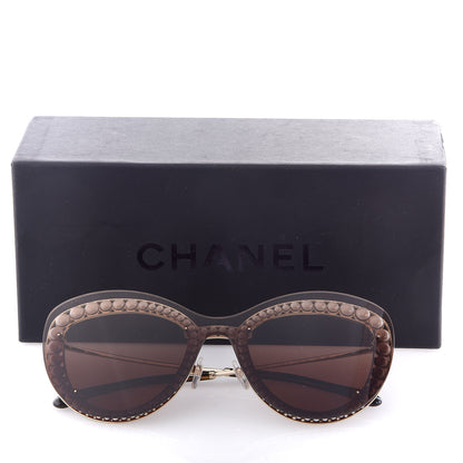 Chanel Acetate Metal Pearl Butterfly Sunglasses 4236-H Brown 7 of 7