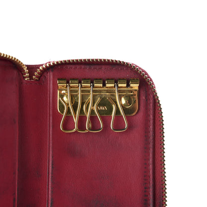 Prada Vitello Move Metal Zip Around 6 Key Holder Ibisco 7 of 9