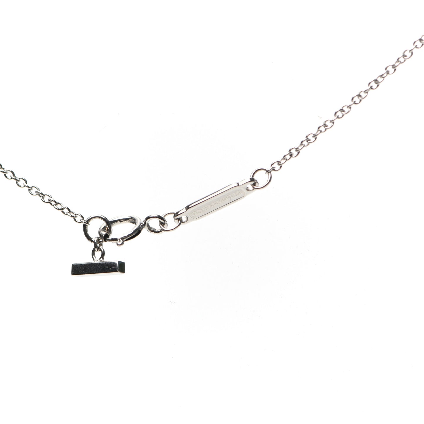 18K White Gold Diamond Mini T Smile Pendant Necklace