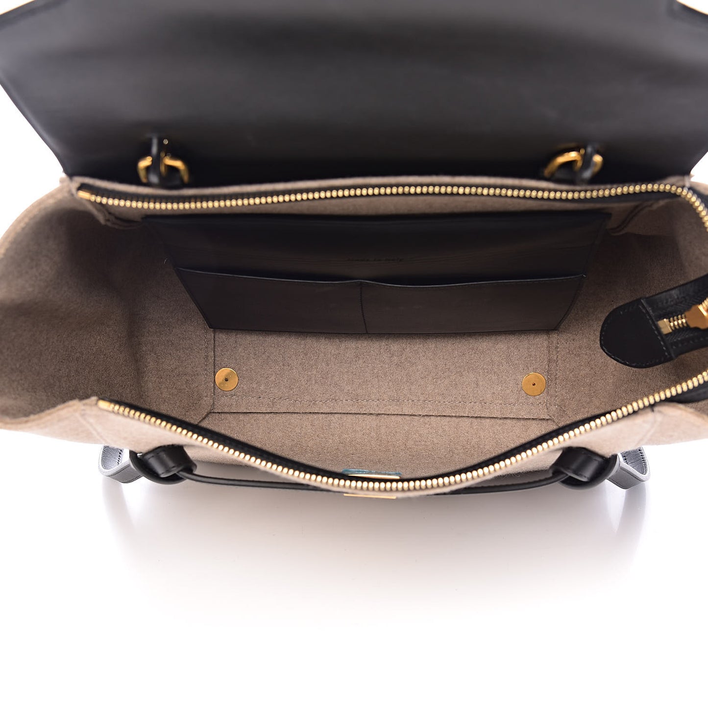 Felt Smooth Calfskin Mini Belt Bag Beige