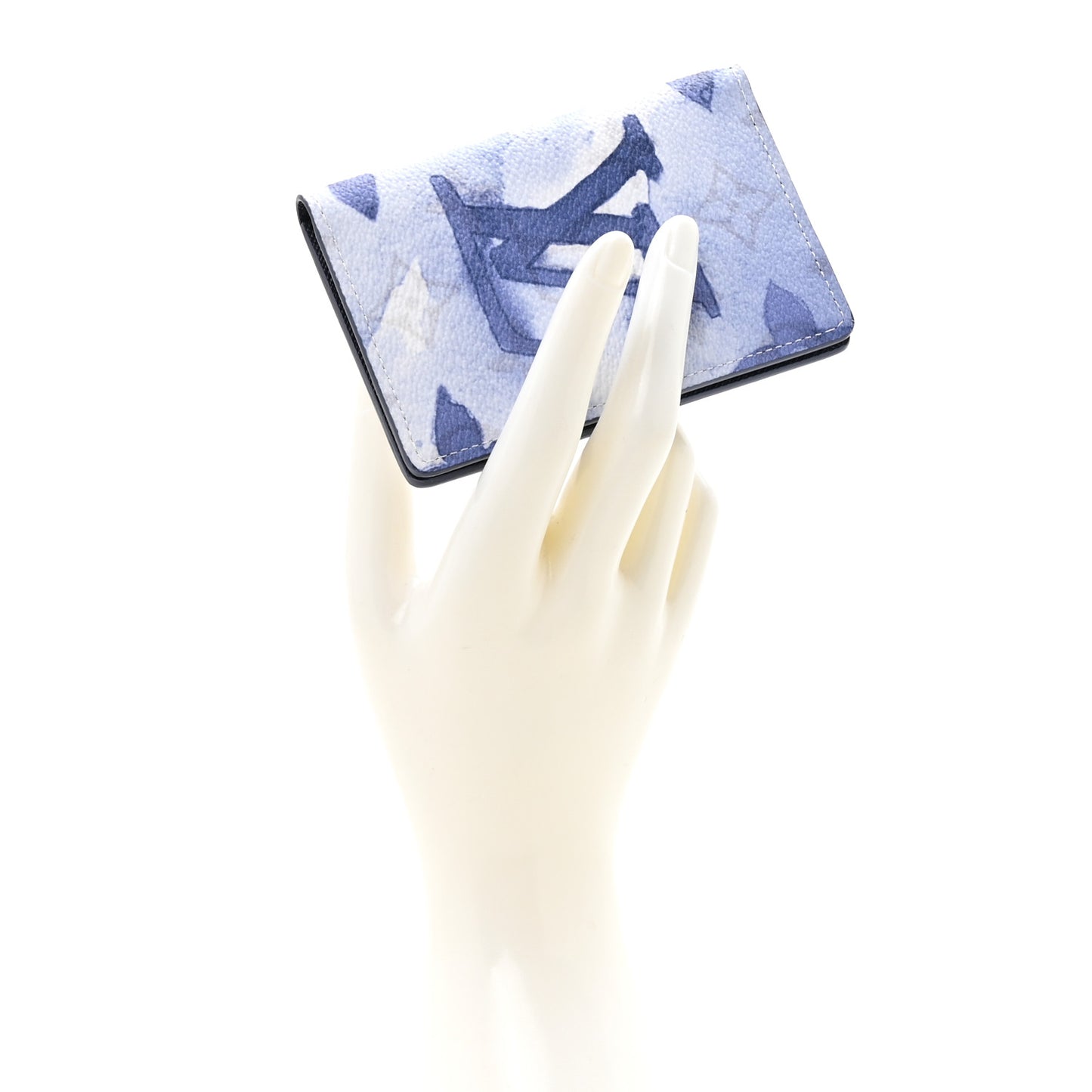 Monogram Watercolor Pocket Organizer Blue