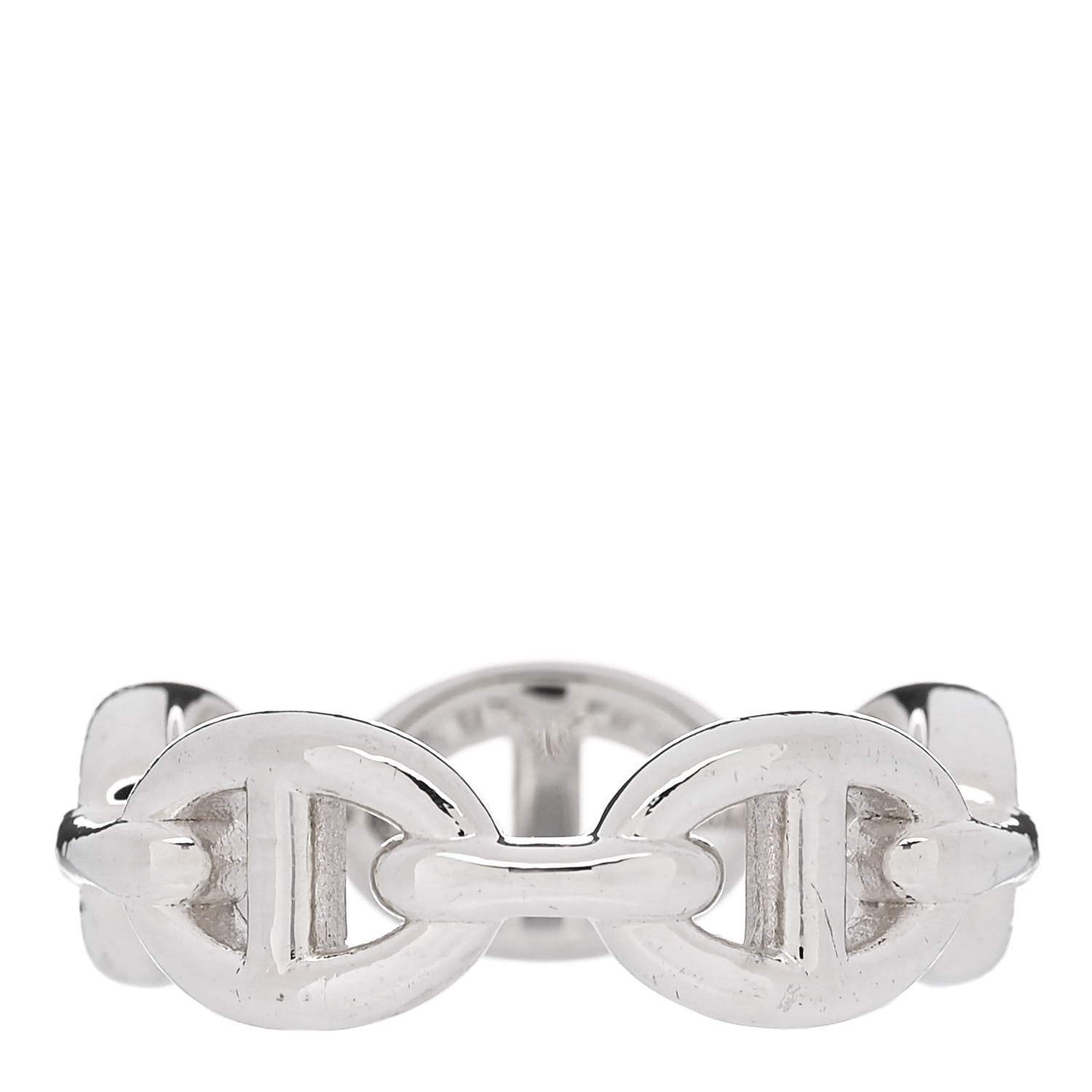 Hermes Sterling Silver PM Chaine d'Ancre Enchainee Band Ring 54 6.75 4 of 9