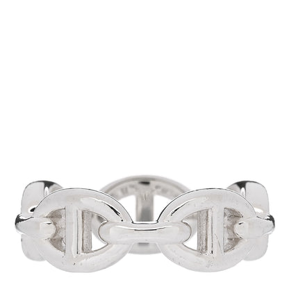 Hermes Sterling Silver PM Chaine d'Ancre Enchainee Band Ring 54 6.75 4 of 9