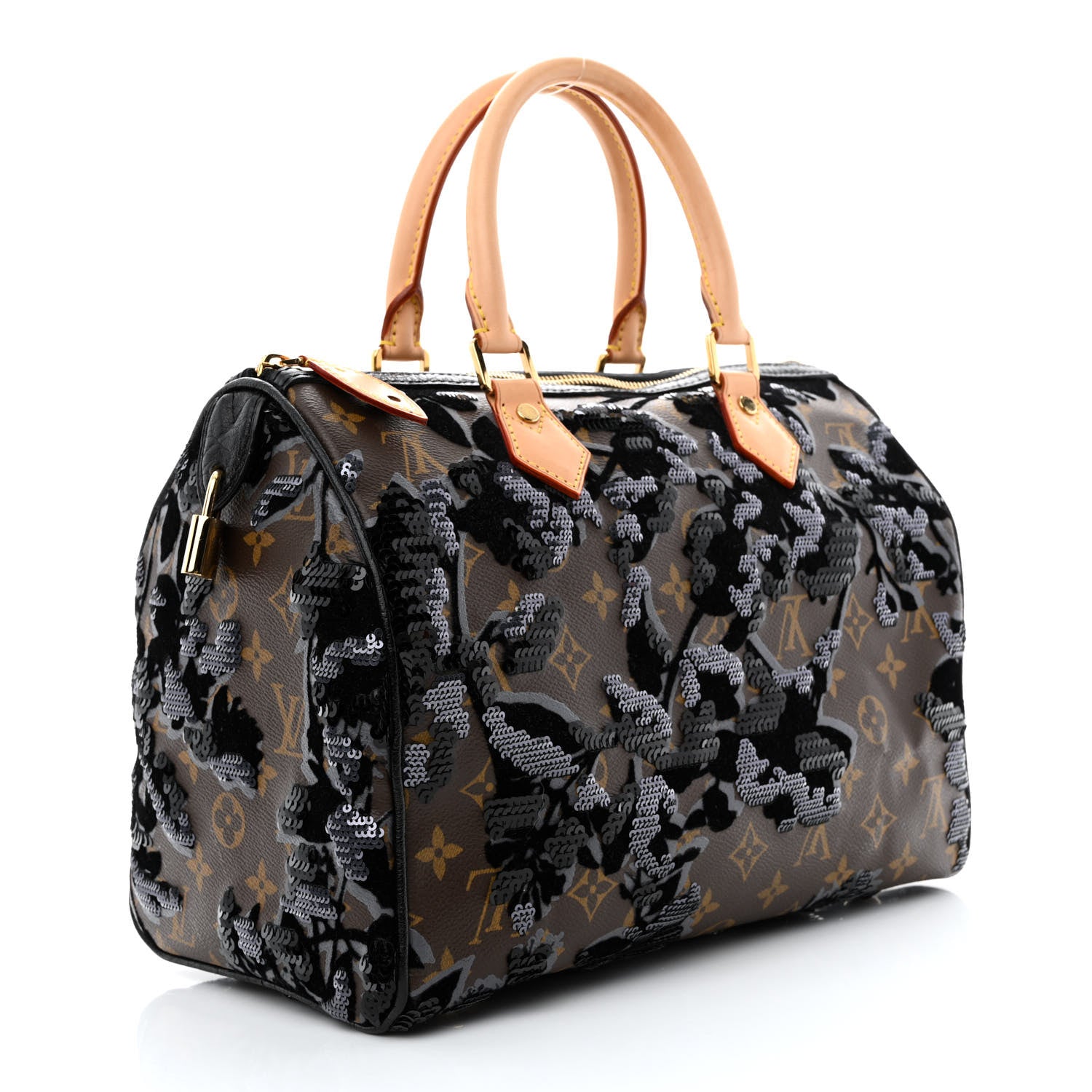Louis Vuitton Monogram Fleur De Jais Sequins Speedy 30 3 of 13