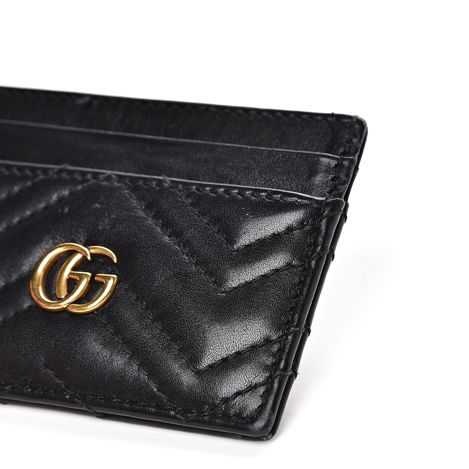 Gucci Calfskin Matelasse GG Marmont Card Holder Black 9 of 10