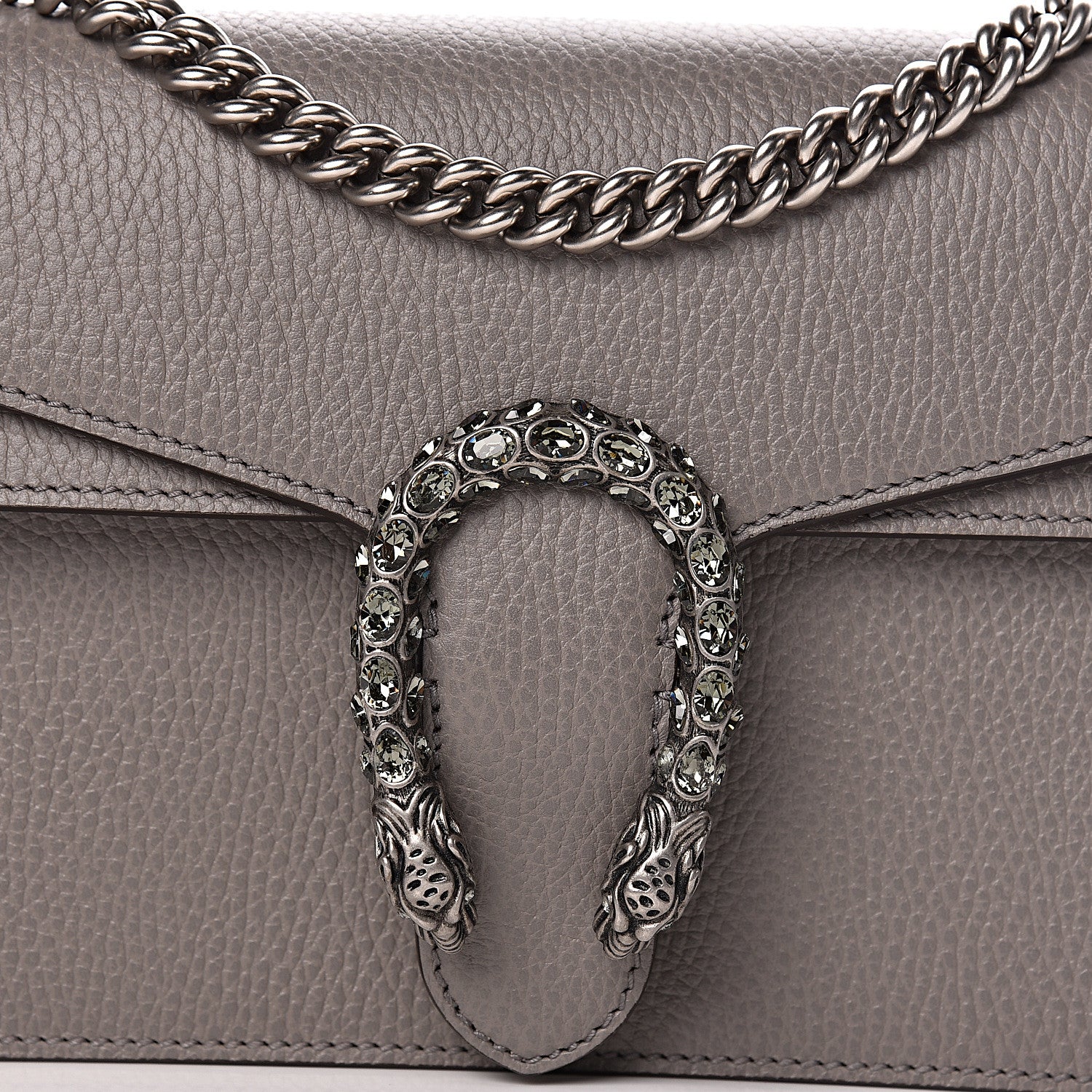 Gucci Pebbled Calfskin Small Dionysus Shoulder Bag Dusty Grey 8 of 10