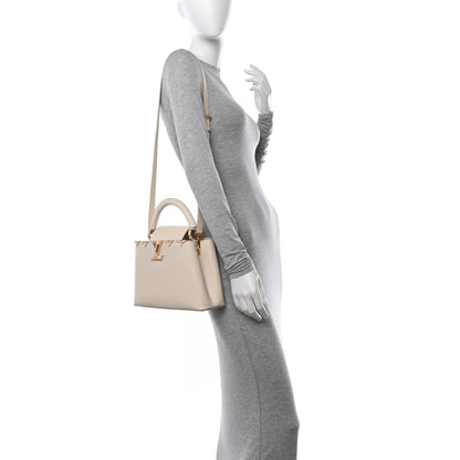 Louis Vuitton Taurillon Mother of Pearl Flowers Capucines BB Creme Nacre 2 of 11