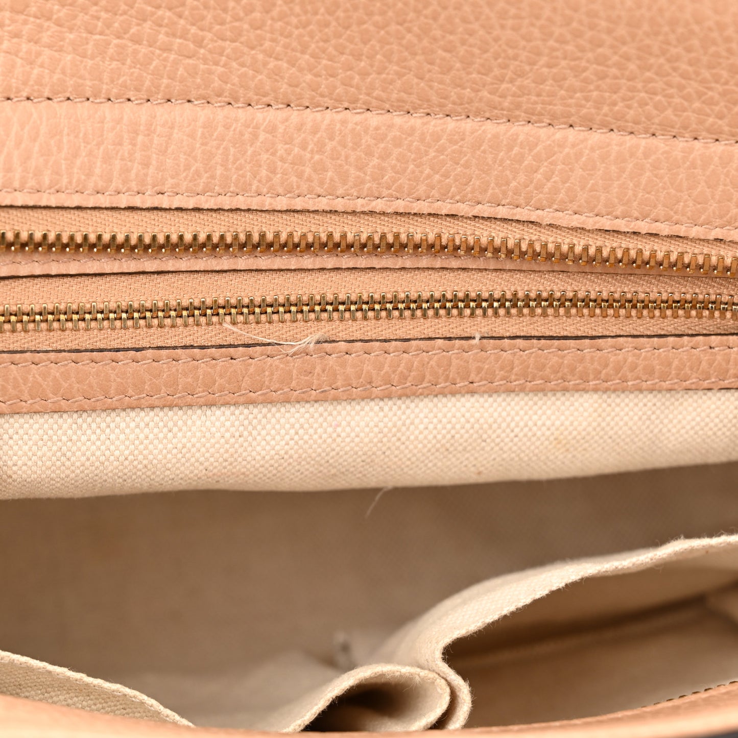 Linen Canvas Calfskin MIni Swing Top Handle Bag Natural