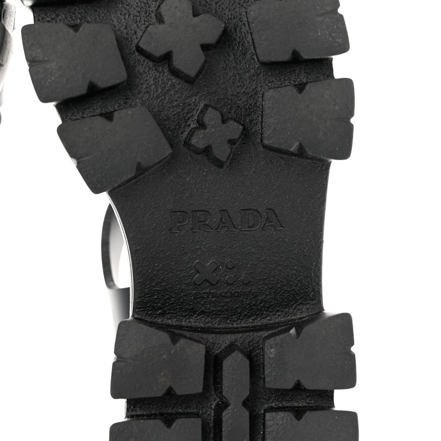 Prada Foam Rubber Triangle Logo Monolith 55mm Cage Sandals 37 Black 8 of 9