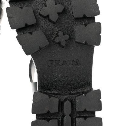 Prada Foam Rubber Triangle Logo Monolith 55mm Cage Sandals 37 Black 8 of 9