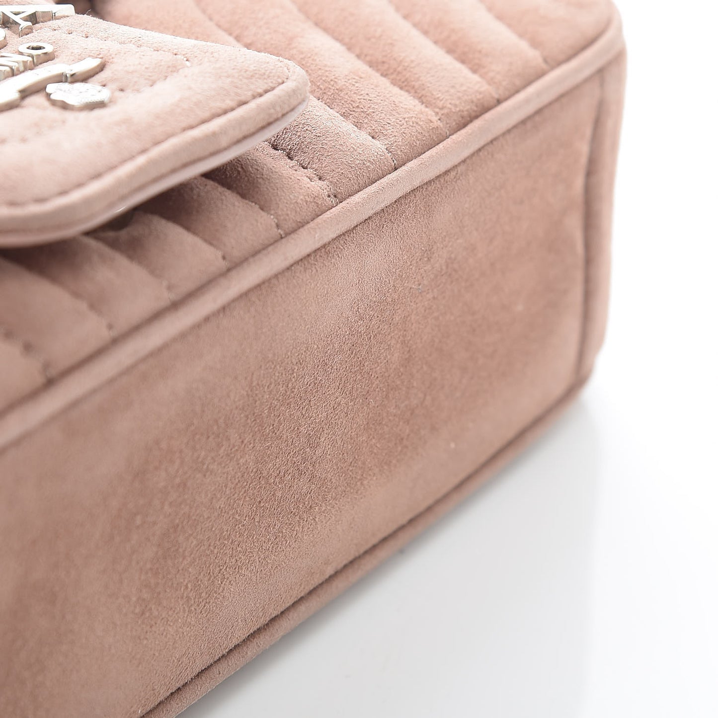 Camoscio Impunture Diagramme Medium Chain Flap Shoulder Bag Dark Rose