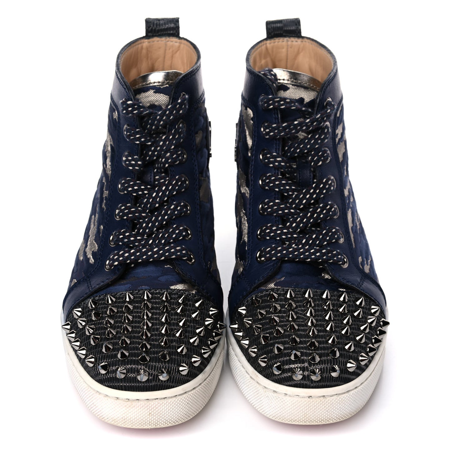 Jacquard Camoloubi Orlato Spikes Flat Sneakers 37 Navy