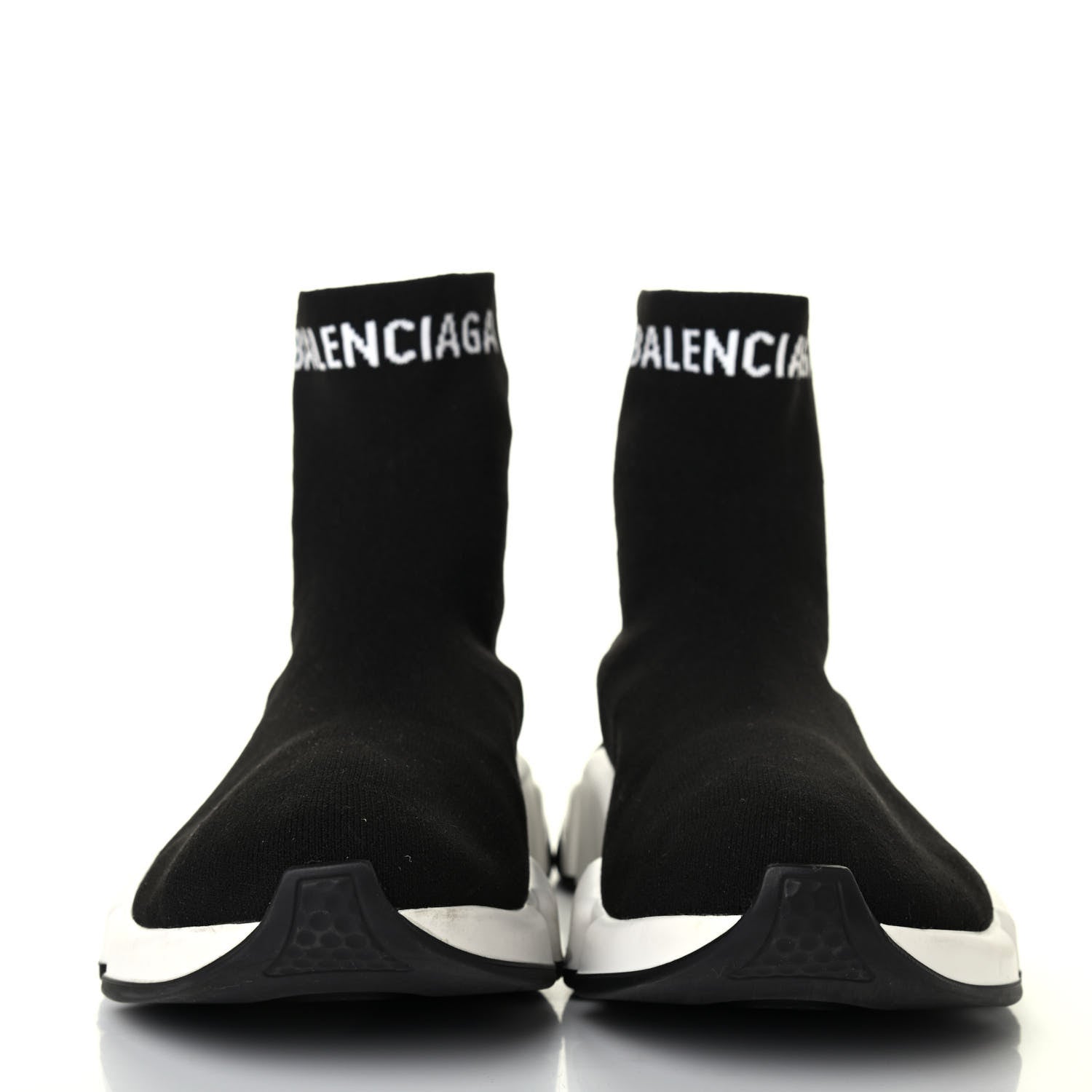 Balenciaga Neoprene Knit Womens Hi Speed Sneakers 41 Black White 2 of 4