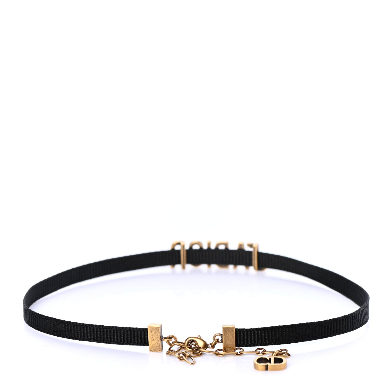 Christian Dior Grosgrain Ribbon J'Adior Logo Choker Necklace Black 3 of 5