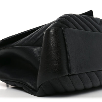 Saint Laurent Sheepskin Matelasse Chevron Monogram Large College Bag Black 9 of 10