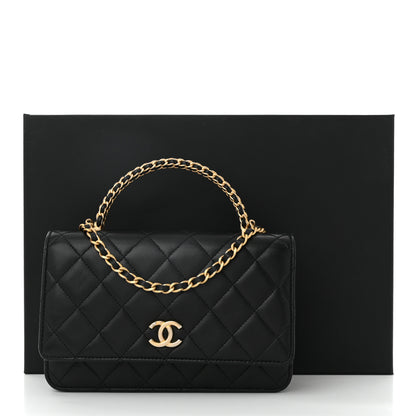 Chanel Lambskin Quilted Pick Me Up Wallet On Chain WOC Black 12 of 12