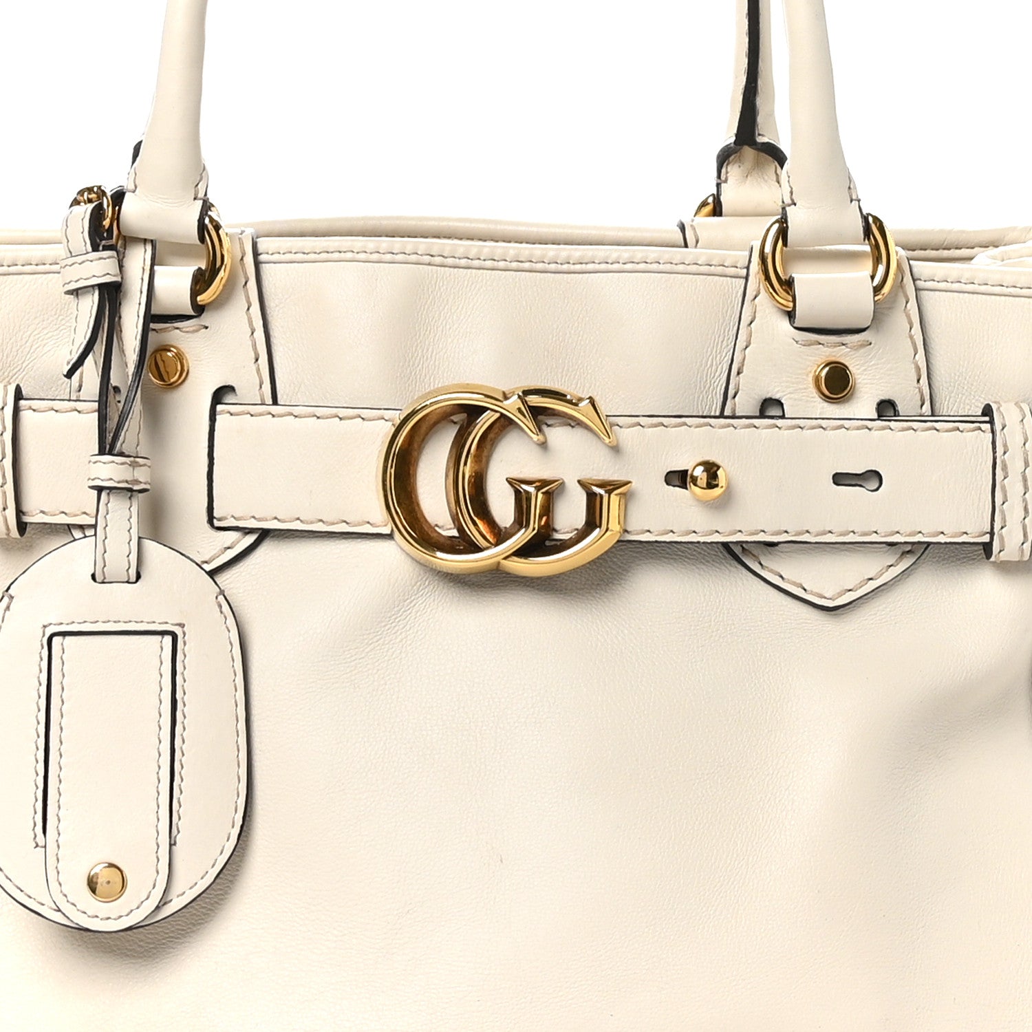 Gucci Calfskin Medium GG Running Tote White 8 of 11