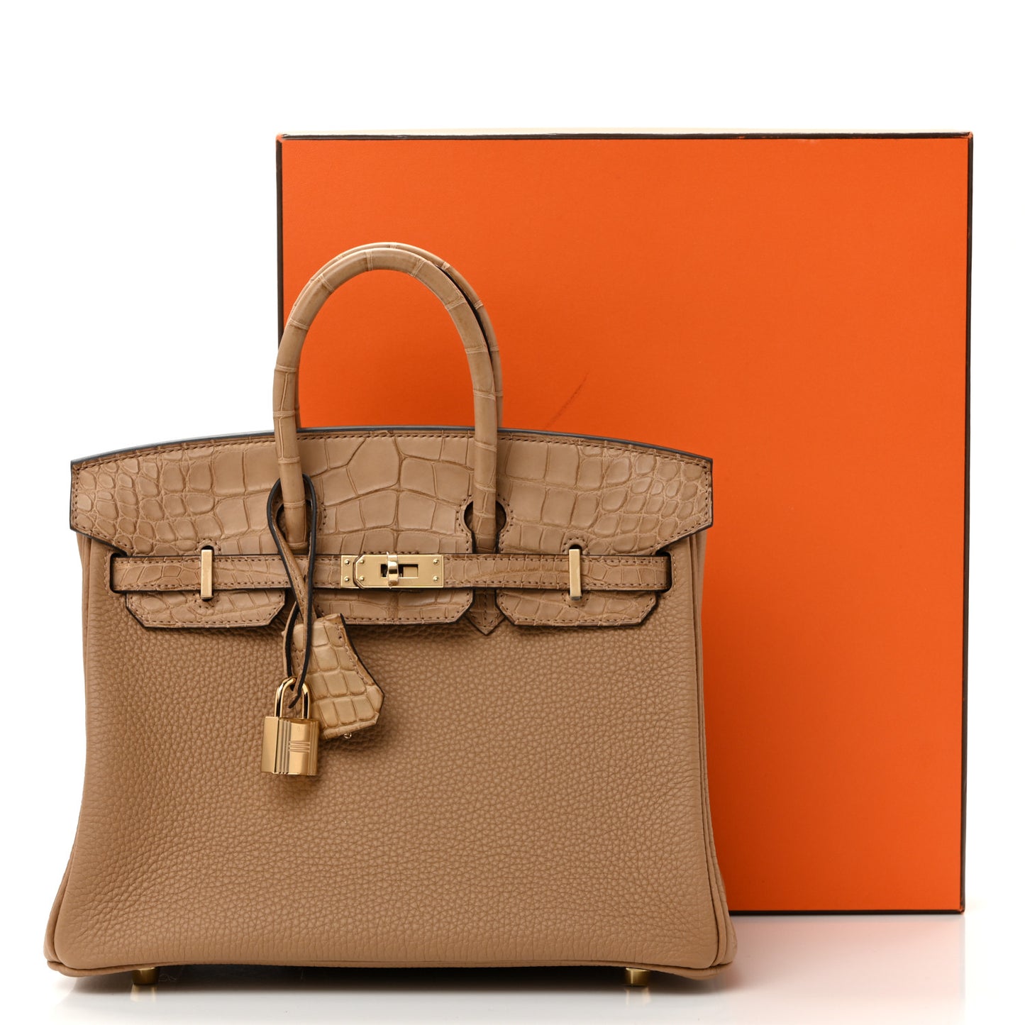Togo Matte Alligator Birkin Touch 25 Chai