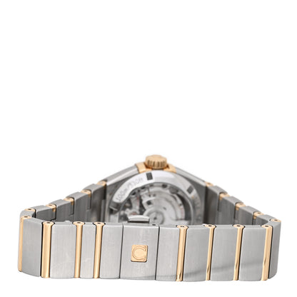 Omega Stainless Steel 18K Yellow Gold Diamond Bezel Black Mother of Pearl 27mm Constellation Co-Axial Tahiti Automatic Watch 123.25.27.20.57.007 3 of 4