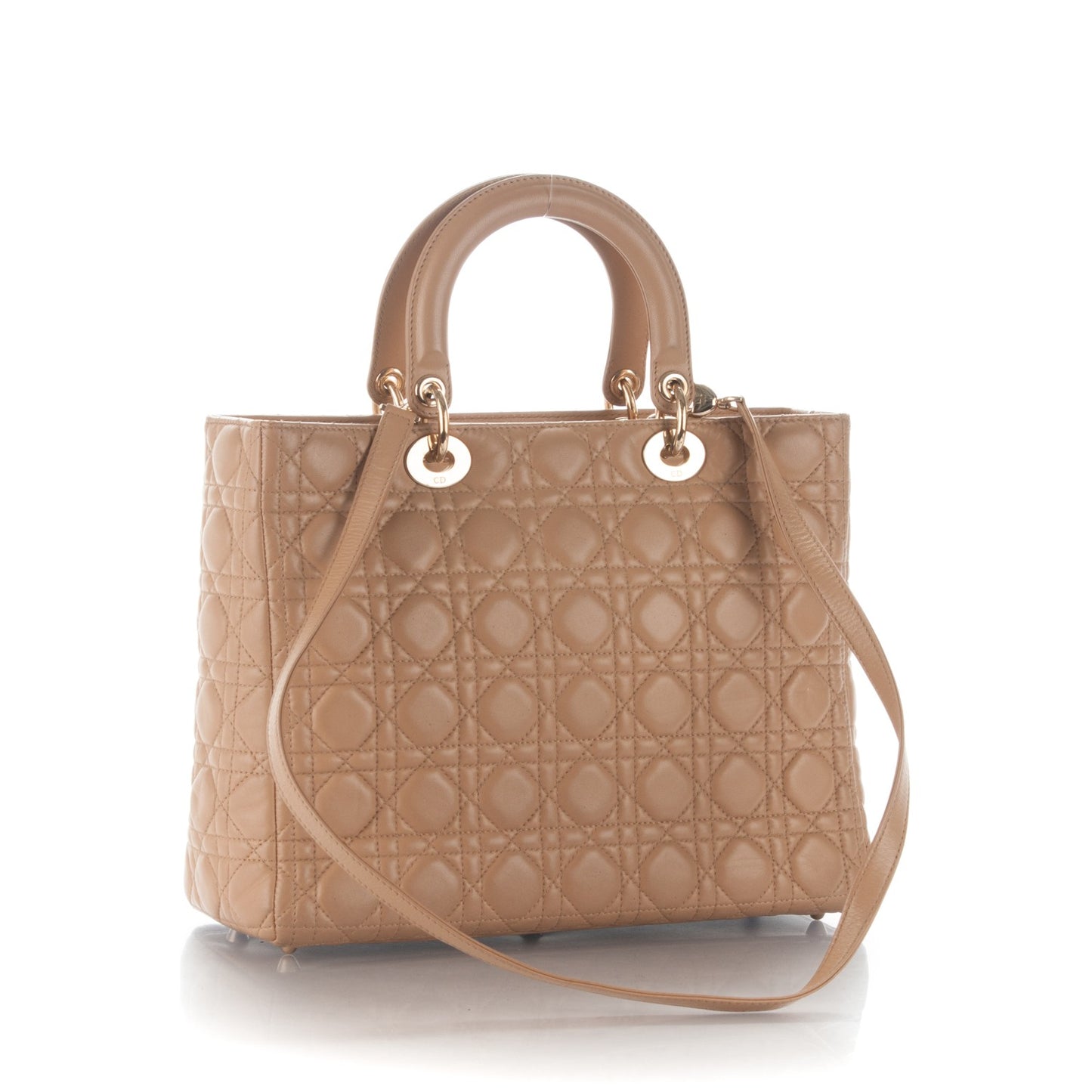 Lambskin Cannage Large Lady Dior Beige