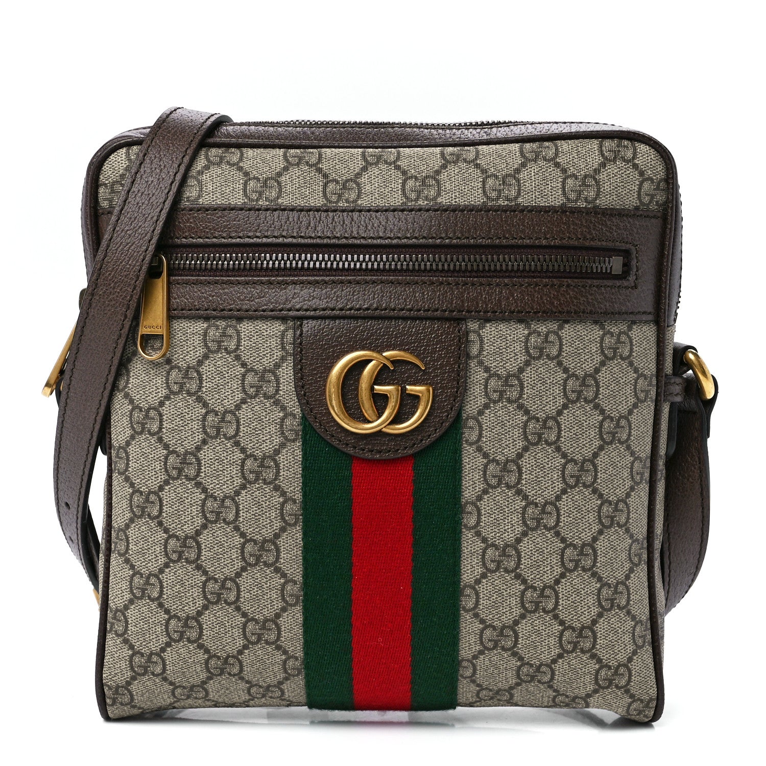Gucci GG Supreme Monogram Web Small Ophidia Messenger Bag Brown 1 of 11