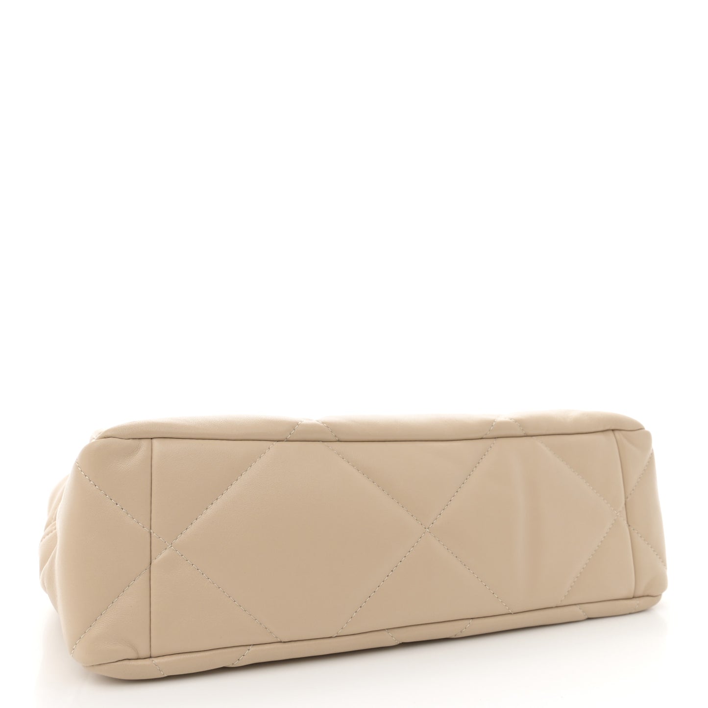 Lambskin Quilted Large Chanel 19 Flap Beige