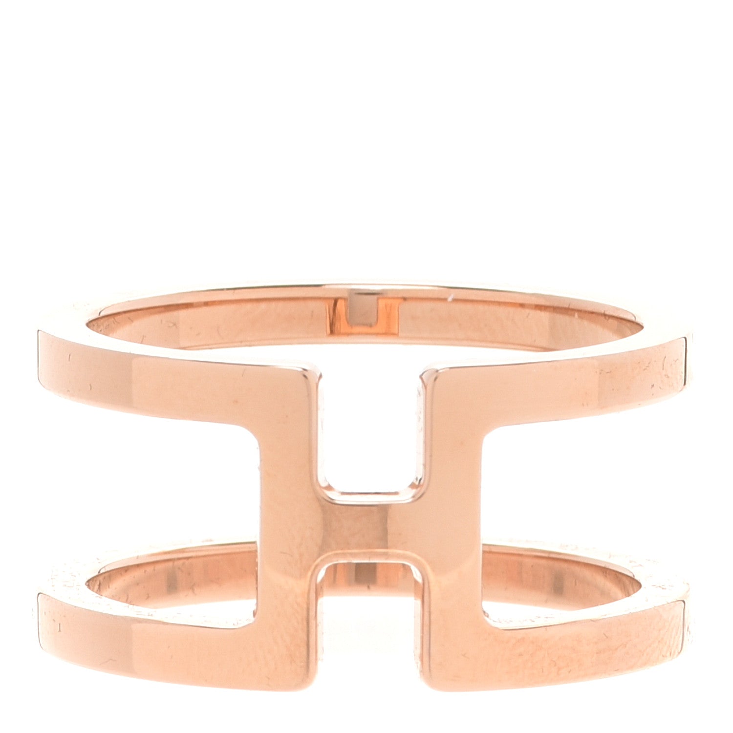 Hermes Permabrass H en Rond Scarf Ring Rose Gold 1 of 4