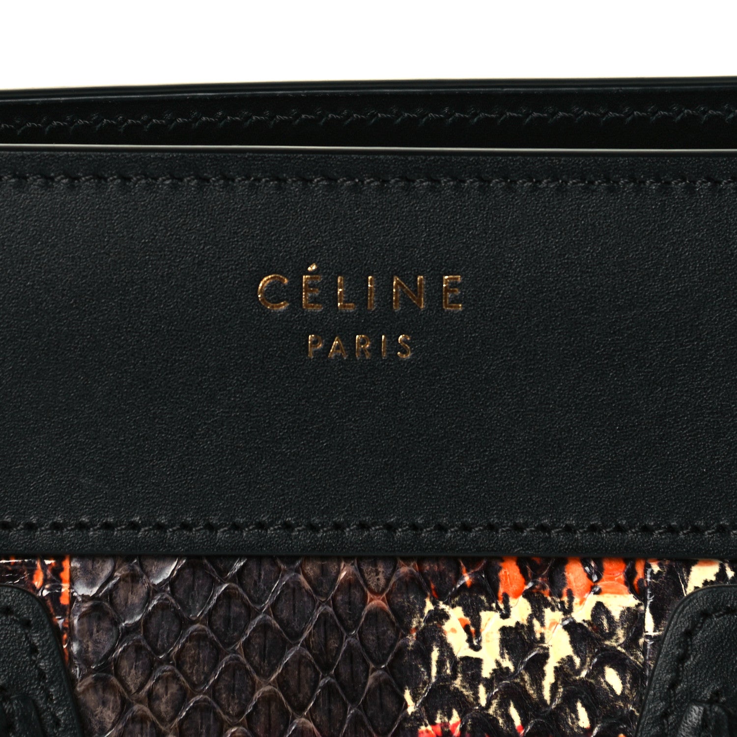 Celine Smooth Calfskin Watersnake Painted Micro Luggage Dark Pink 6 of 8