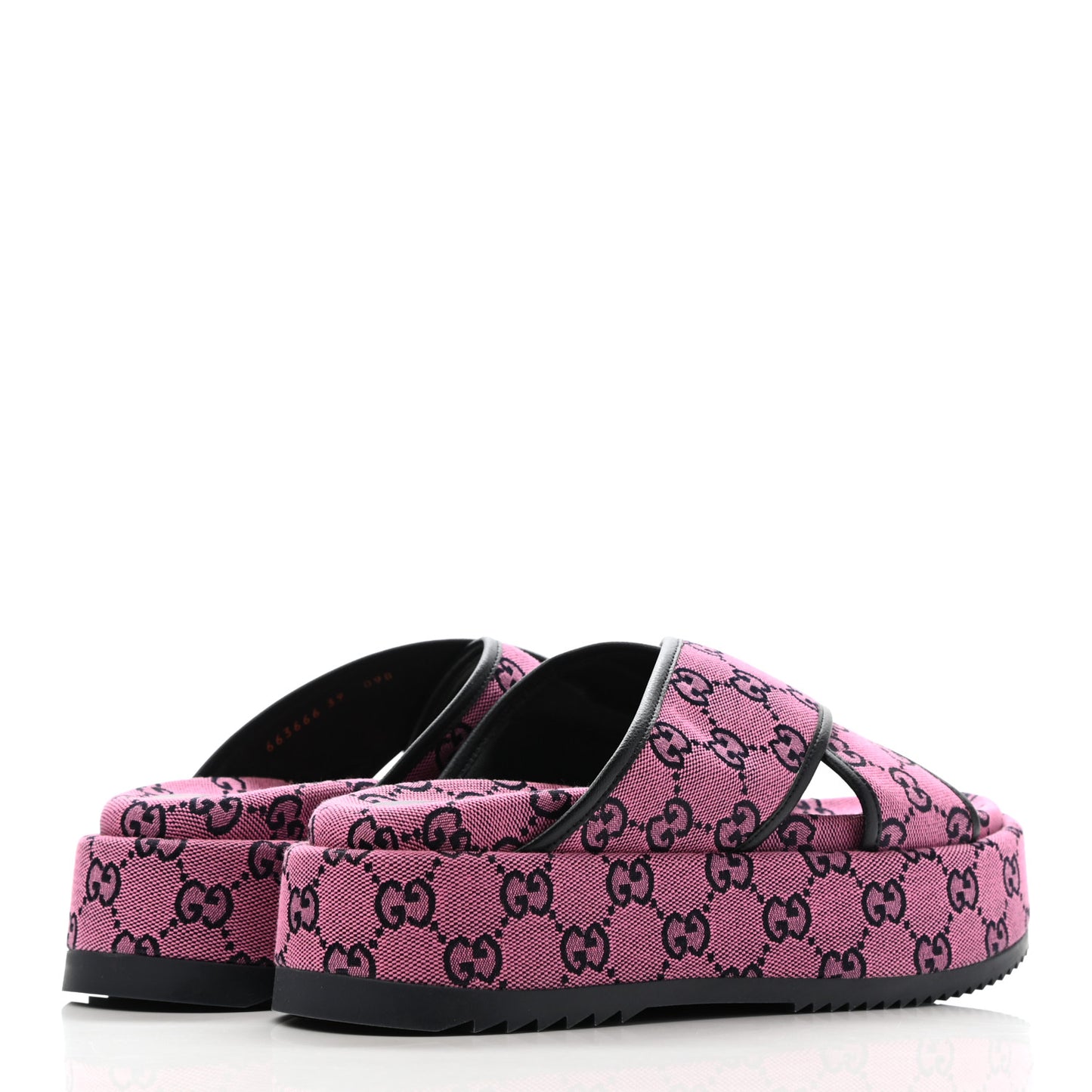 Monogram Multicolor Criss Cross Platform Slide Sandals 39 Pink Blue