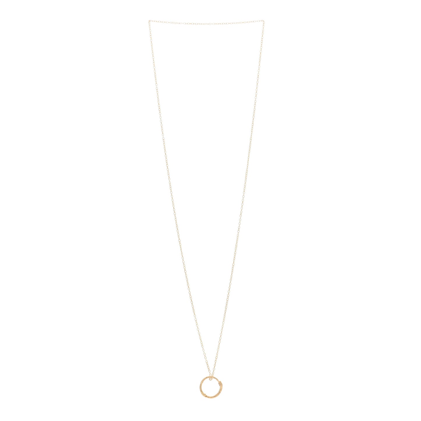 18K Yellow Gold Ouroboros Snake Ring Necklace