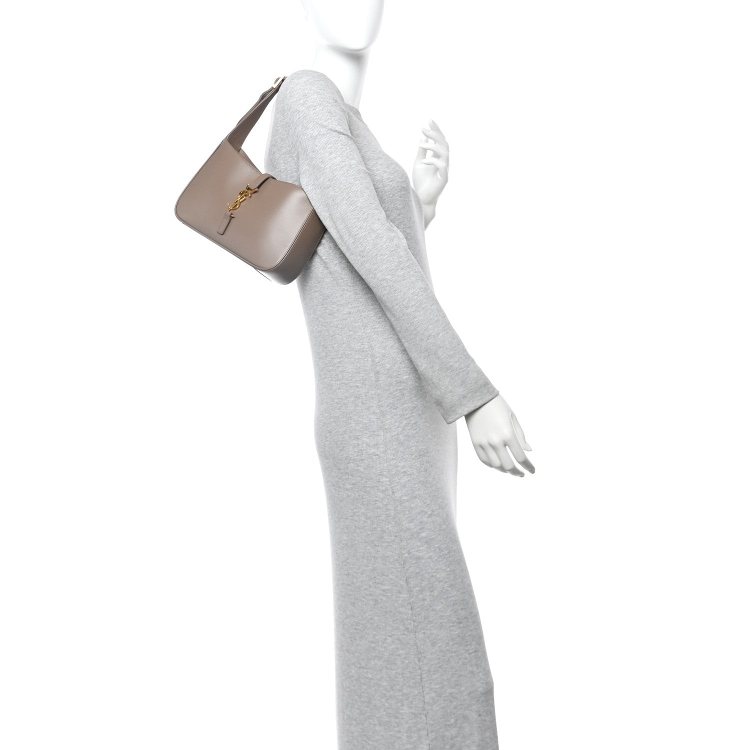Saint Laurent Smooth Calfskin Le 5 A 7 Hobo Taupe 2 of 10