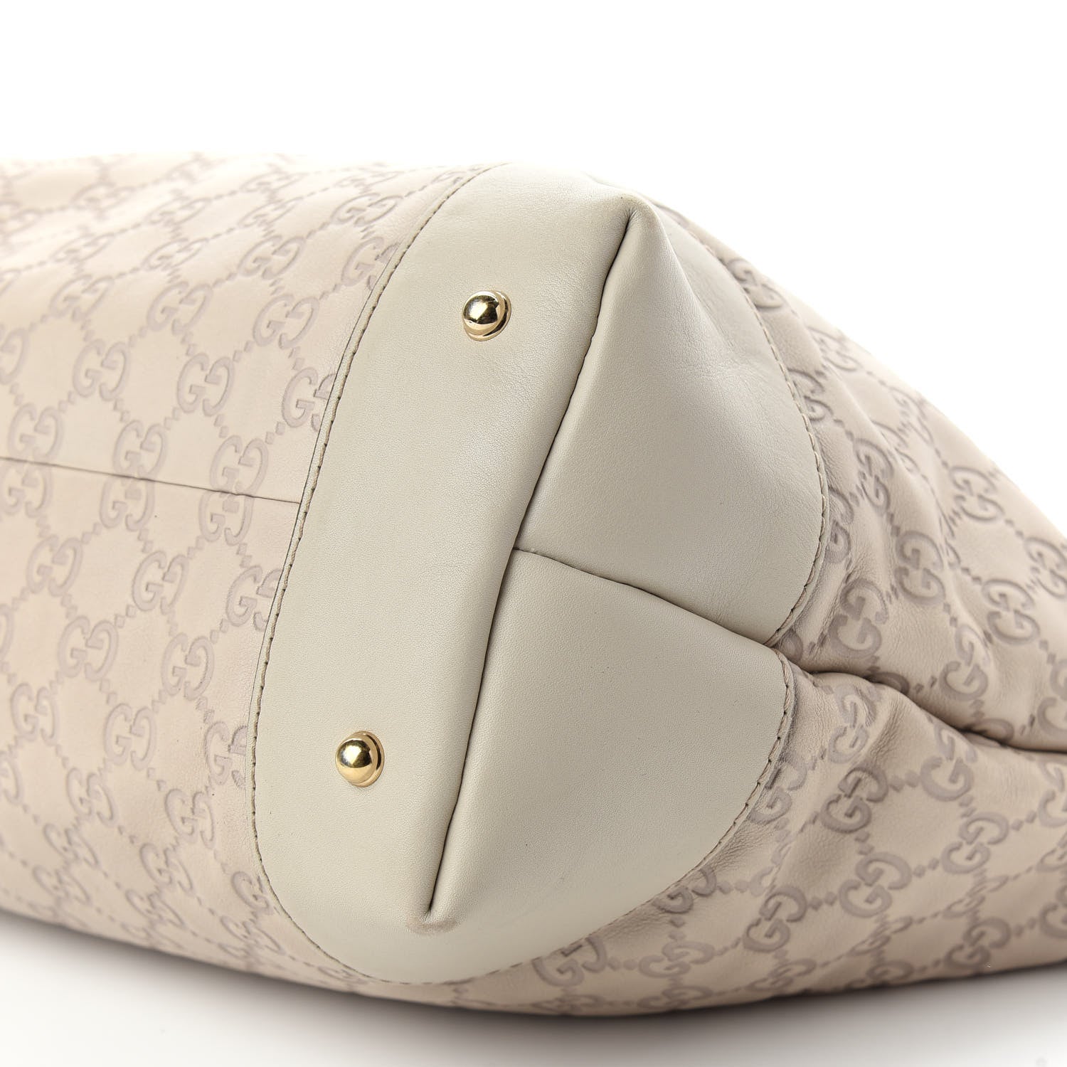 Gucci Guccissima Large Heart Bit Charm Top Handle Tote Off White 9 of 10