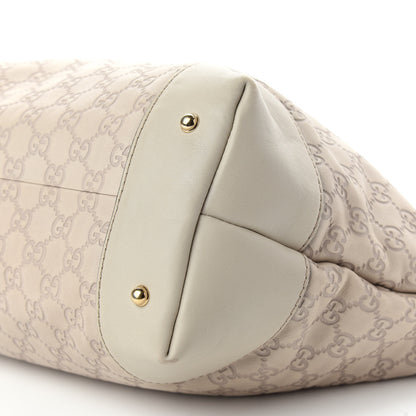 Gucci Guccissima Large Heart Bit Charm Top Handle Tote Off White 9 of 10