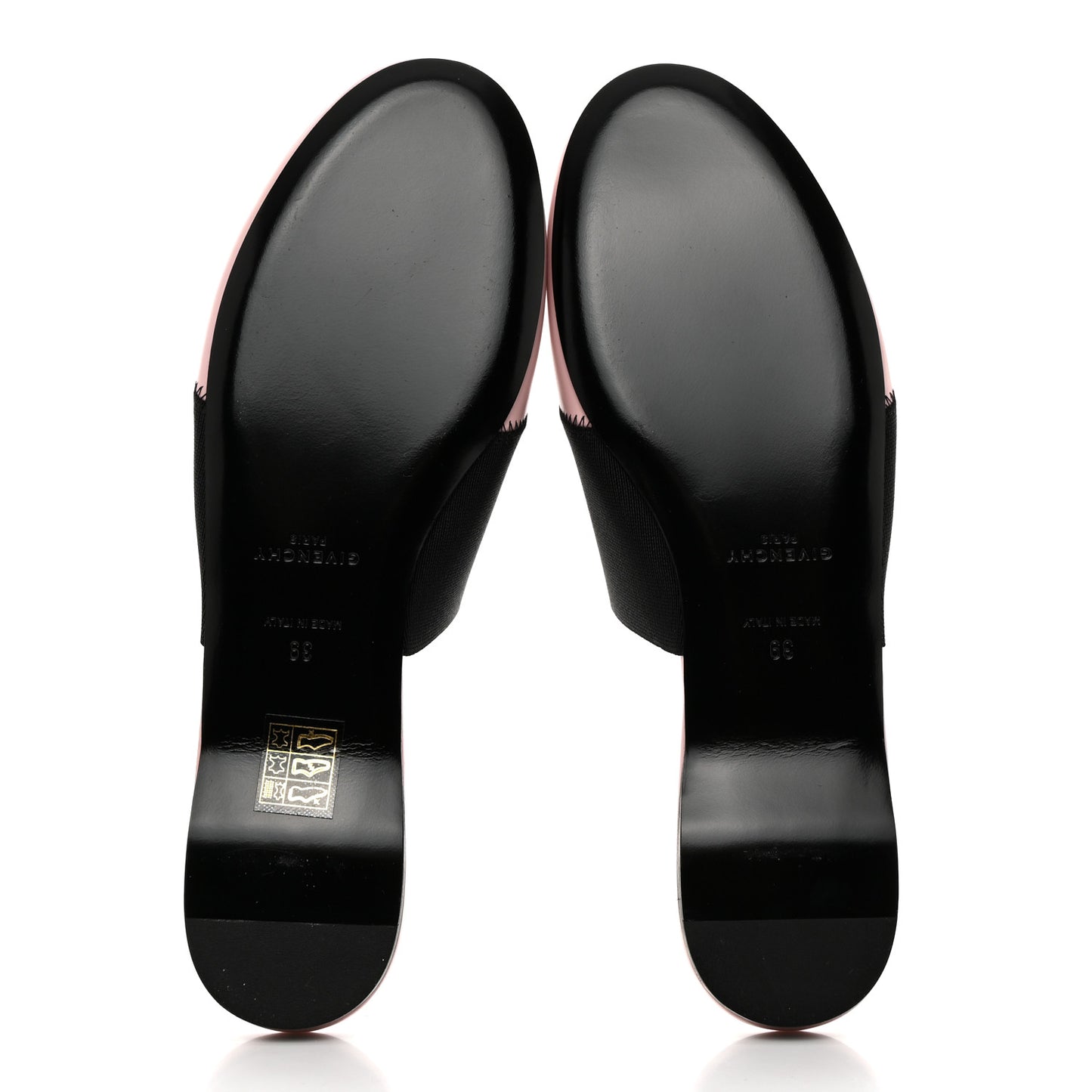 Calfskin Bedford Logo Mule Slides 39 Pink