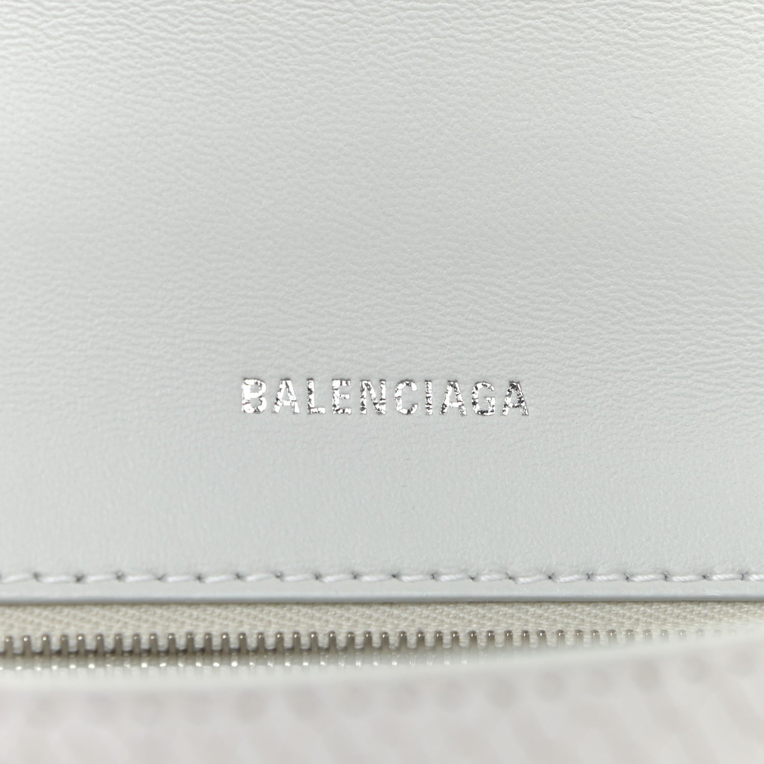 Balenciaga Calfskin Snake Embossed Small Hourglass Top Handle Bag White 6 of 13