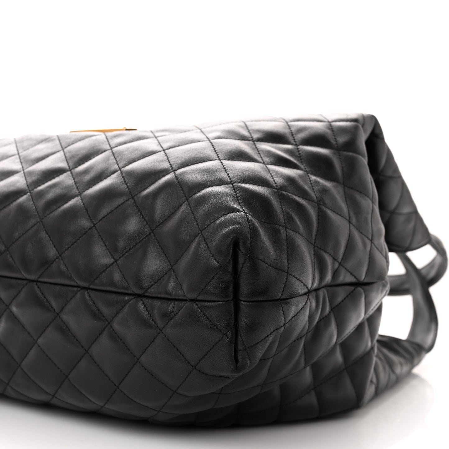 Lambskin Quilted Maxi Icare Shopping Tote Black