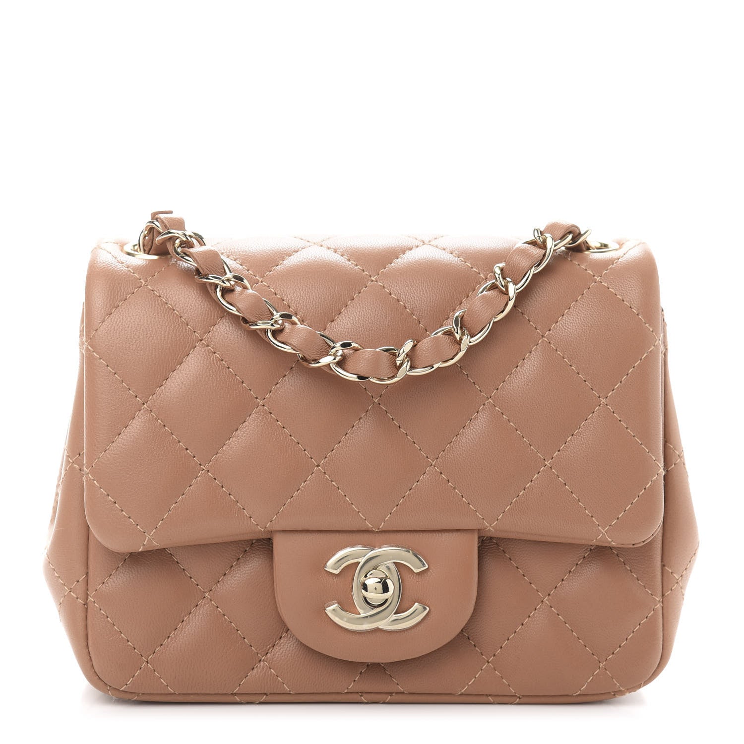 Chanel Lambskin Quilted Mini Square Flap Brown 1 of 12