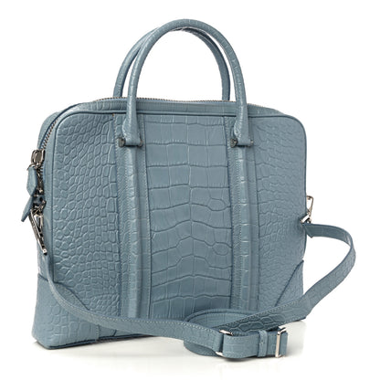 Givenchy Crocodile Embossed Briefcase Light Blue 3 of 9