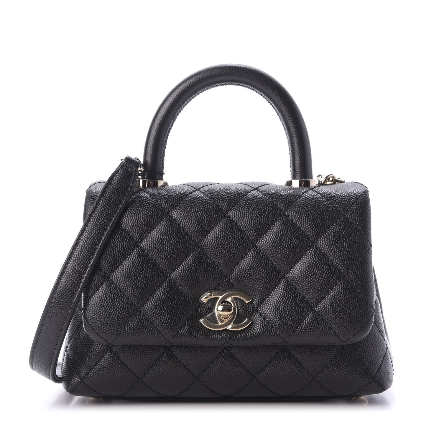 Caviar Quilted Extra Mini Coco Handle Flap Black