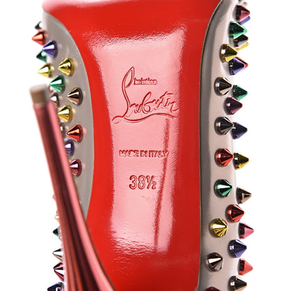 Christian Louboutin Specchio Follies Spikes 100 Pumps 38.5 Beige Multicolor 8 of 10