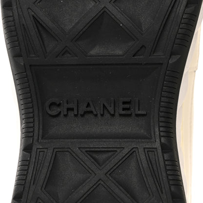 Chanel Velvet Calfskin Mixed Fibers CC Sneakers 39.5 Ivory Black 6 of 9